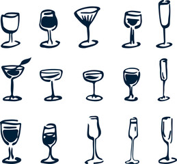 Vector doodle illustration of glasses