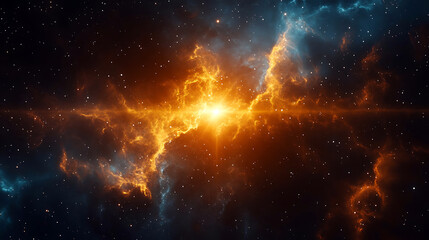 Fototapeta premium Stunning cosmic explosion in a colorful nebula captured in deep space