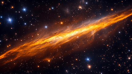 Fototapeta premium Beautiful glowing nebula in the vastness of outer space with sparkling stars surrounding