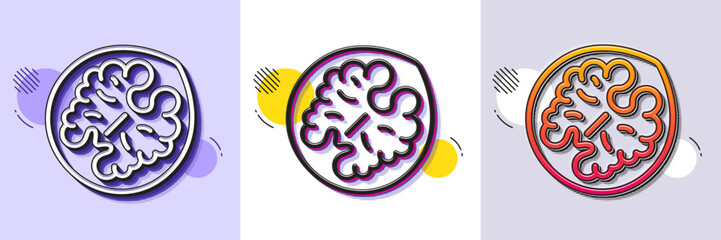 Walnut line icon. Halftone dotted pattern. Gradient icon with grain shadow. Tasty nut sign. Vegan food symbol. Line walnut icon. Various designs. Vector