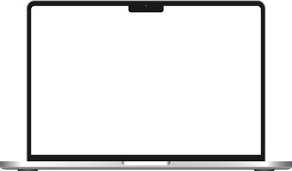 Laptop screen mockup. PC monitor blank frame template.