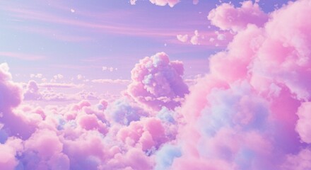 Fototapeta premium Dreamy Pastel Pink and Purple Cloudscape Soft Sky Background Image