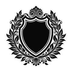 shield with laurel wreath