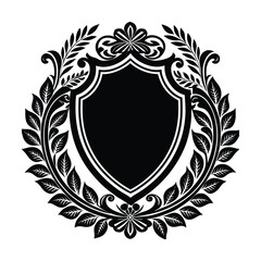 shield with laurel wreath