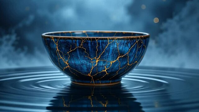 Japanese art of repairing broken pottery with lacquer dust