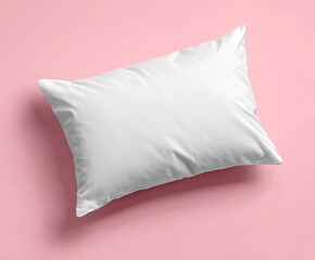 White pillow on pink background (1)