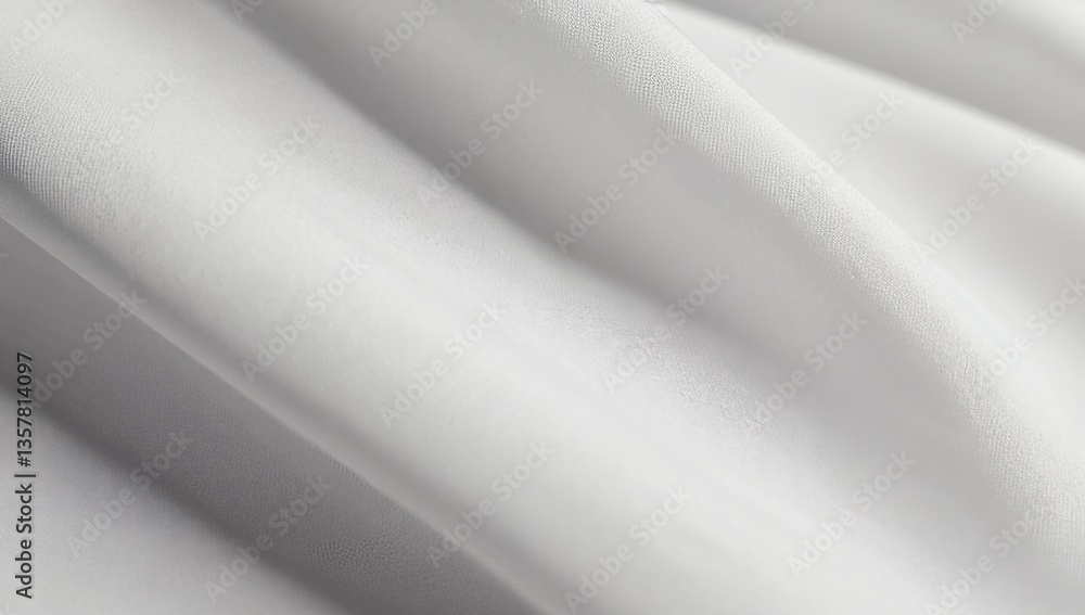Poster soft white fabric draping elegantly with subtle textures creating an abstract background effect
