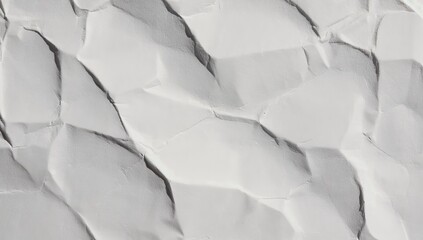 Obraz premium Textured white abstract background featuring crumpled paper-like surfaces with sharp shadows for creative design applications