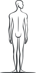 Silhouette outline of a male human figure from the back view.