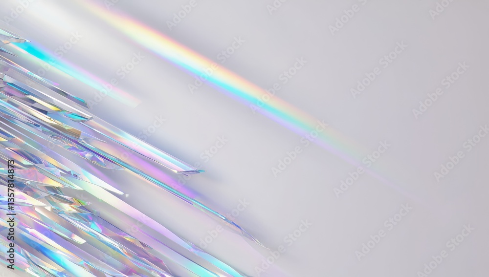 Aufkleber vibrant abstraction with iridescent strips reflecting light against a soft background