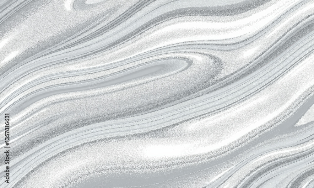 Aufkleber shimmering silver liquid texture flows gracefully across surface, creating mesmerizing pattern of wa