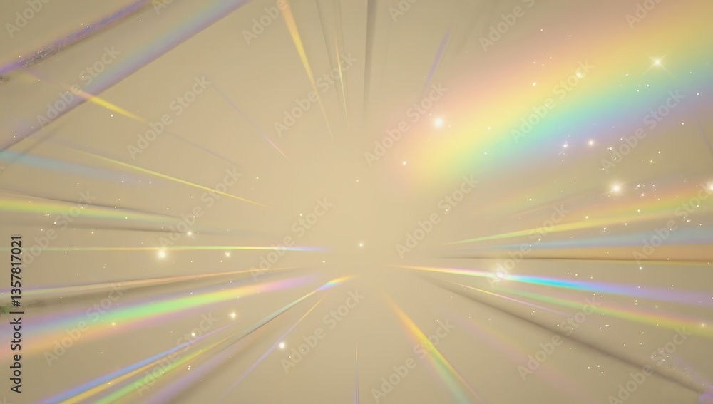 Poster abstract rays of colorful light radiate in a soft background creating a vibrant and dynamic atmosphe