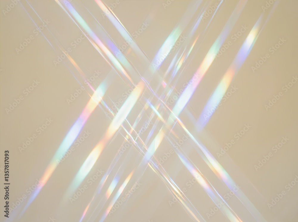 Poster abstract interplay of light creating mesmerizing reflections on a neutral background