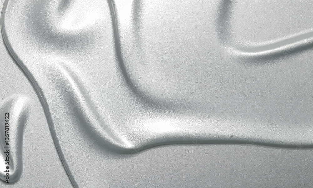 Poster smooth silver liquid texture creates elegant and modern appearance, perfect for backgrounds or desig