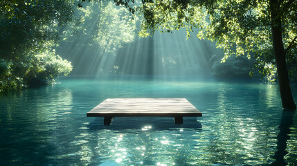Embrace New Horizons: The Inviting Promise of a Sunlit Springboard Over a Shimmering Waterscape
