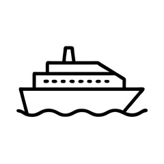 Cruise ship sailing across calm waters  