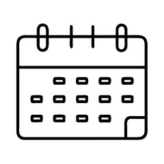 Minimalist calendar outline design in black and white  