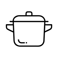 Simple cooking pot illustration in minimalist style  