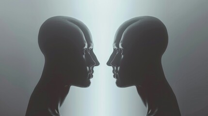 Fototapeta premium Exploring personal identity through self-reflection and deep contemplation.