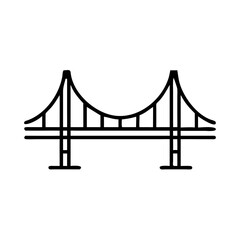Fototapeta premium Suspension bridge illustration in minimalist style 