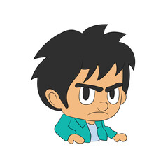 man with a sad face cartoon illustration