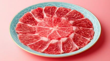 Beef sliced shabu-shabu platter. Generative AI