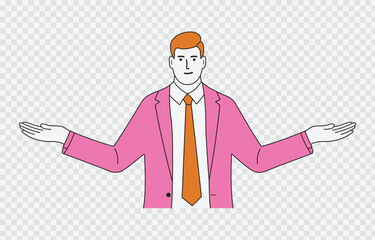 Businessman vector art Isolated on transparent background and editable stroke
