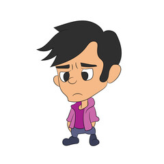 man with a sad face cartoon illustration