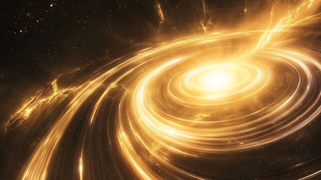 Surreal depiction of cosmic phenomena radiant energy waves spiraling through space