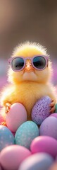 Fototapeta premium Funny Chick Celebrating Easter