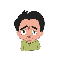 man with a sad face cartoon illustration