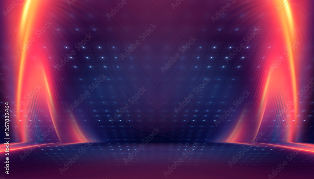 Canvas Prints abstract bright neon background scene with rays, spotlights, multi-colored background.