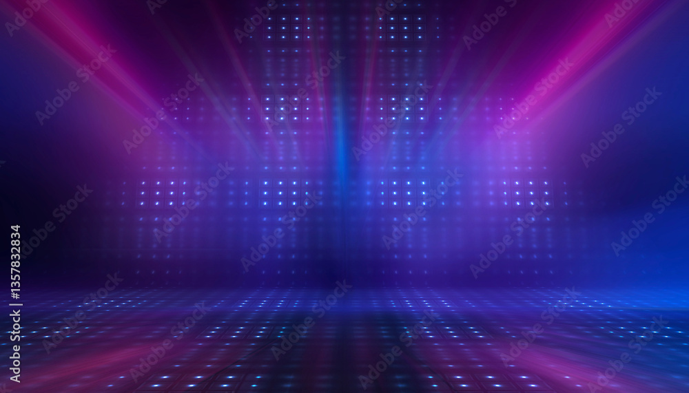 Canvas Prints abstract bright neon background scene with rays, spotlights, multi-colored background.