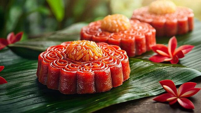 ang ku kueh with turtle shell pattern video singapore cuisine
