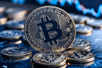 Graphical representation of Bitcoin network showcasing cryptocurrency dynamics and connections