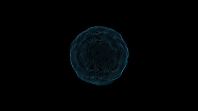 Circles hypnotic animation with motion illusion. Abstract technology sphere with connecting dots. Digital abstract network structure. Seamless loop. 4K