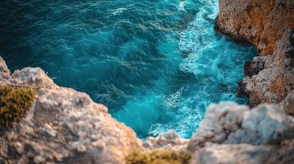 Mediterranean Coastal Cliffs and Turquoise Waters