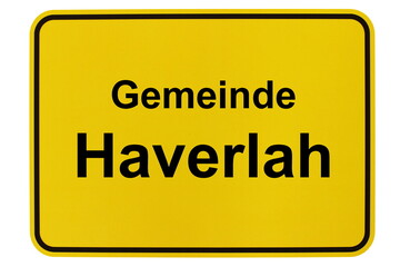 Illustration eines Ortsschildes der Gemeinde Haverlah in Niedersachsen