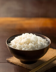 A bowl of warm rice, Asian rice 따뜻한 밥 한공기, 아시아쌀, 温かいご飯一杯、アジア米