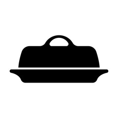 Butter can icon. Black silhouette. Front side view. Vector simple flat graphic illustration. Isolated object on white background. Isolate.