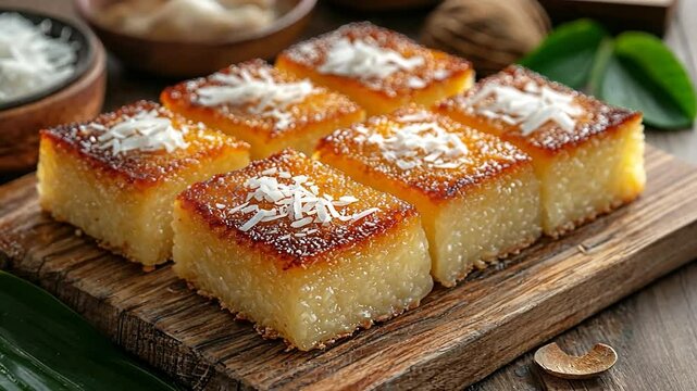 bingka ubi with golden caramel crust video singaporean sweets