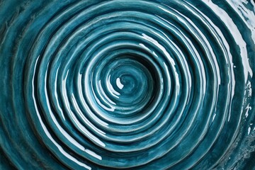 Obraz premium Swirled glossy blue ceramic with concentric texture