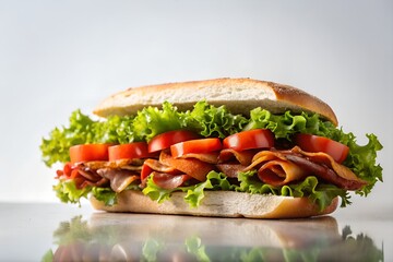 BLT sandwich in white background