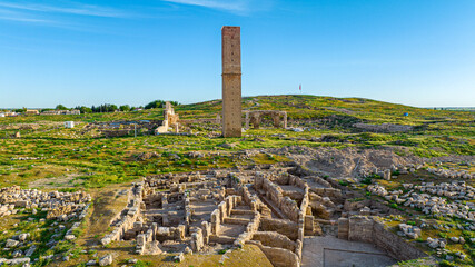 Aerial View of Historic Harran University and Ancient Harran Settlement Archaeological Excavations...