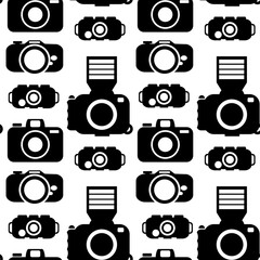 Cameras seamless background on a white surface