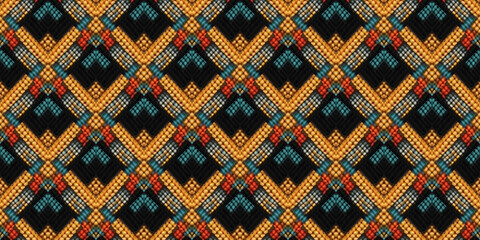 Seamless Ethnic Ornament. Native Wicker