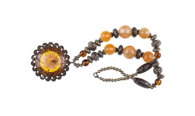 magic pendant with stones isolated on white background