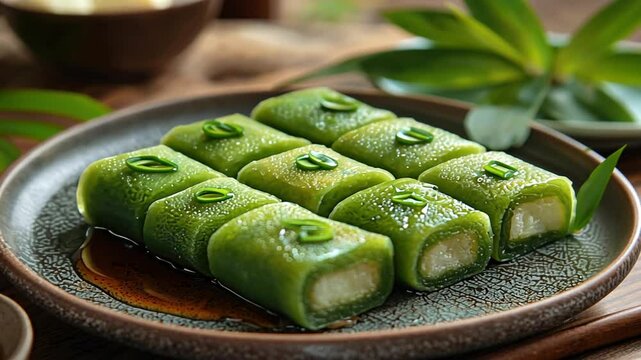 kueh dadar pandan coconut rolls video singaporean cuisine