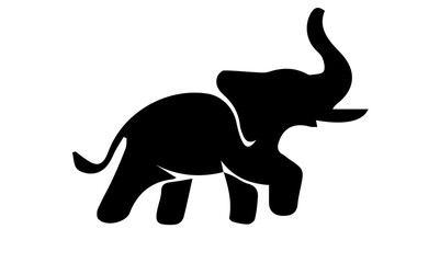 Obraz premium elephant silhouette isolated on white, Elephent Logo Icon