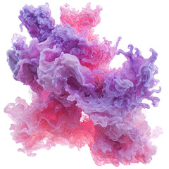Pink and purple ink swirling dreamy explosion vibrant colors